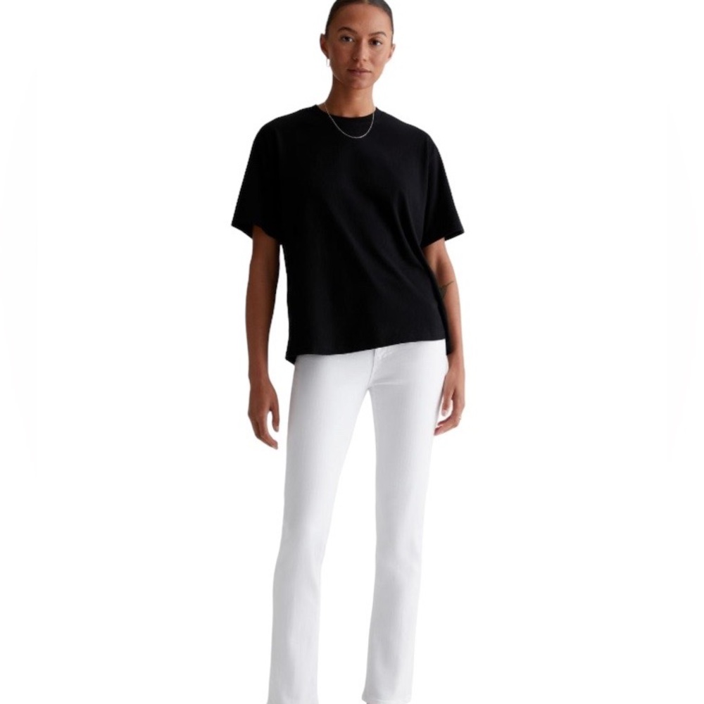 AG Adriano Goldschmied Mari High Rise Slim Straight White Denim Jeans Size 26